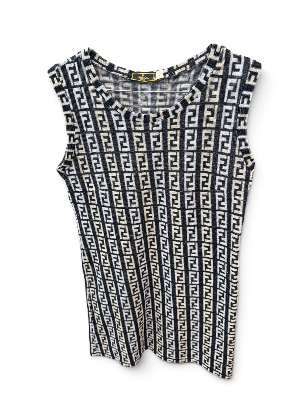 Fendi Woman’s Black & Cream Monogram Knit Dress - Picture 2 of 6